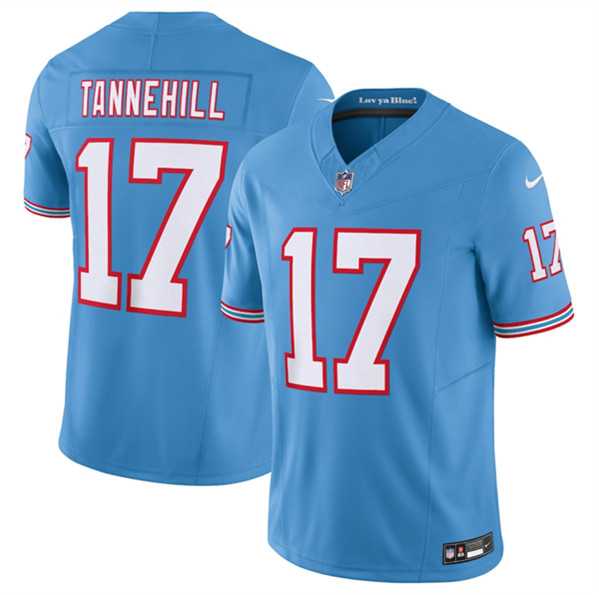 Mens Tennessee Titans #17 Ryan Tannehill Light Blue 2023 F.U.S.E. Vapor Limited Throwback Stitched Football Jersey->tennessee titans->NFL Jersey